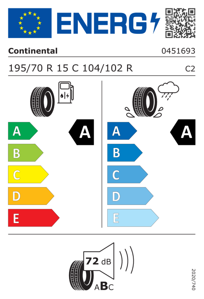 CONTINENTAL L195/70 R15C VANCONTACT ECO 104/102R