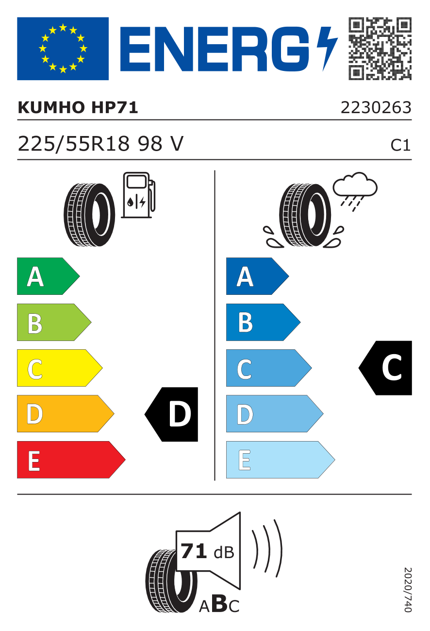 KUMHO L225/55 R18 CRUGEN HP71 98V RG - obrazek 3