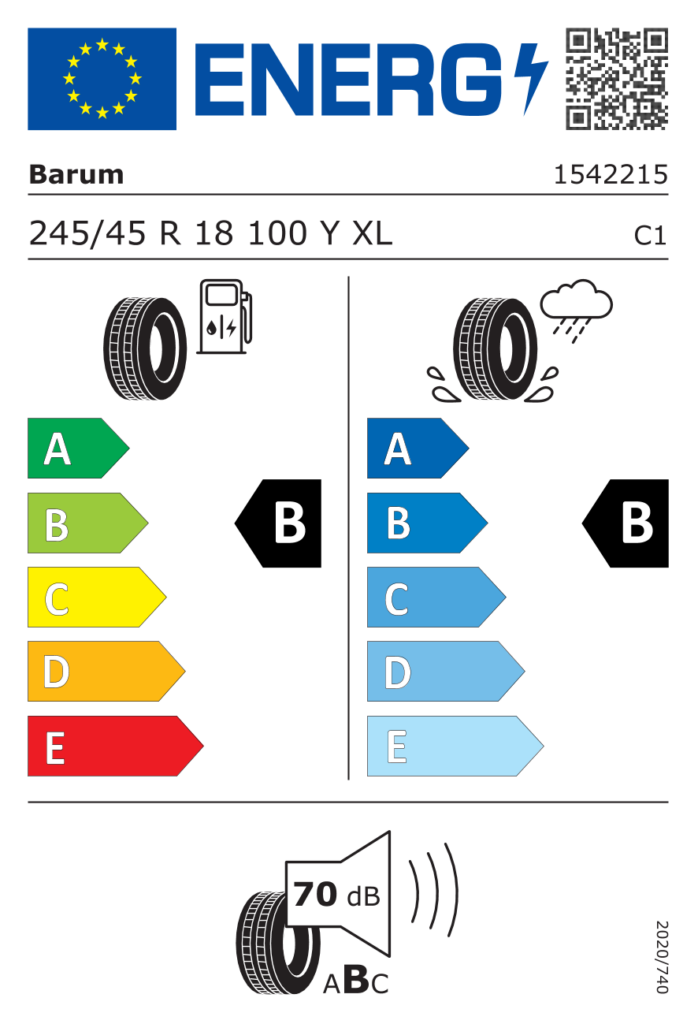 BARUM L245/45 R18 BRAVURIS 6 100Y XL FR