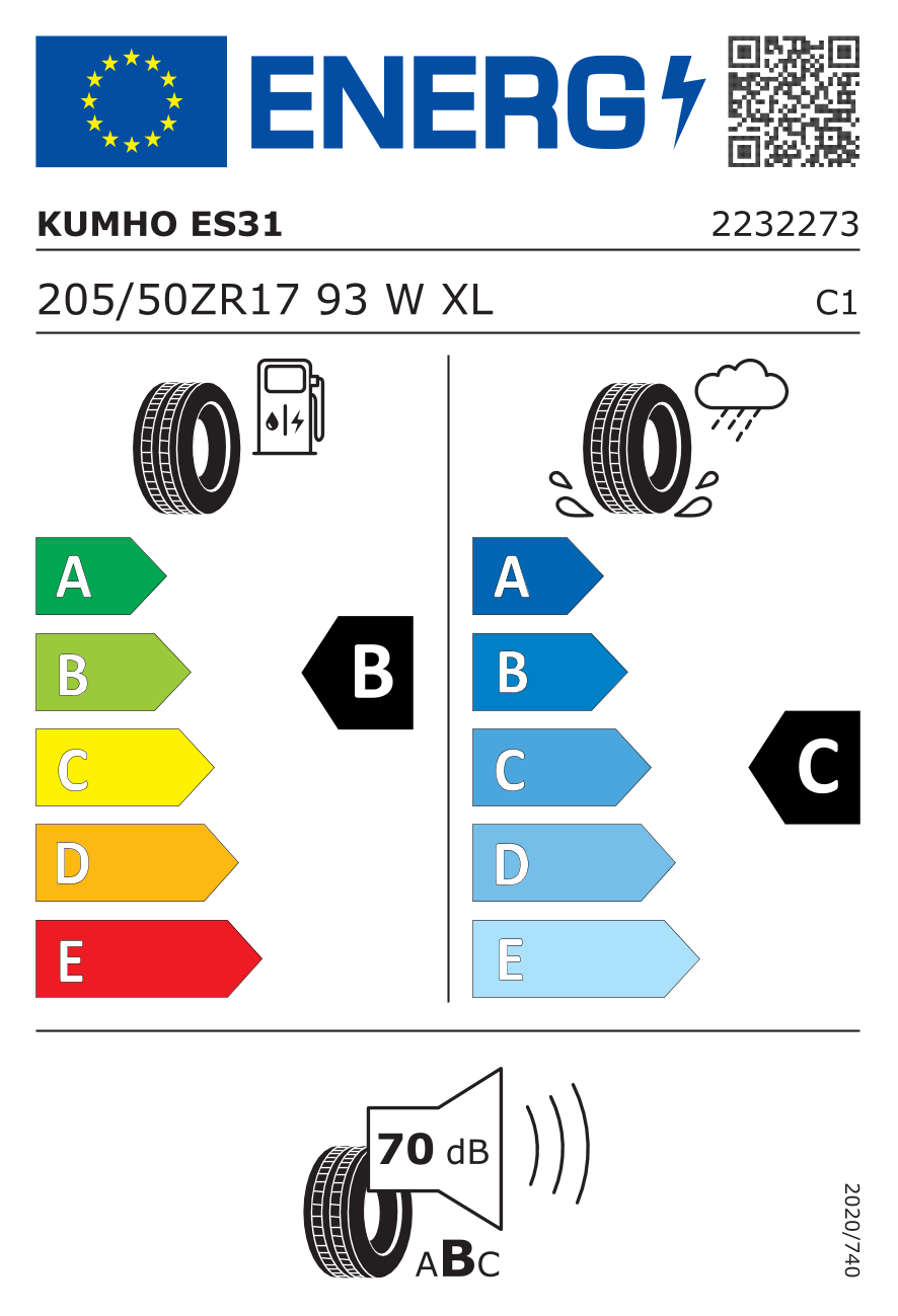 KUMHO L205/50 R17 ECOWING ES31 93W XL - obrazek 3