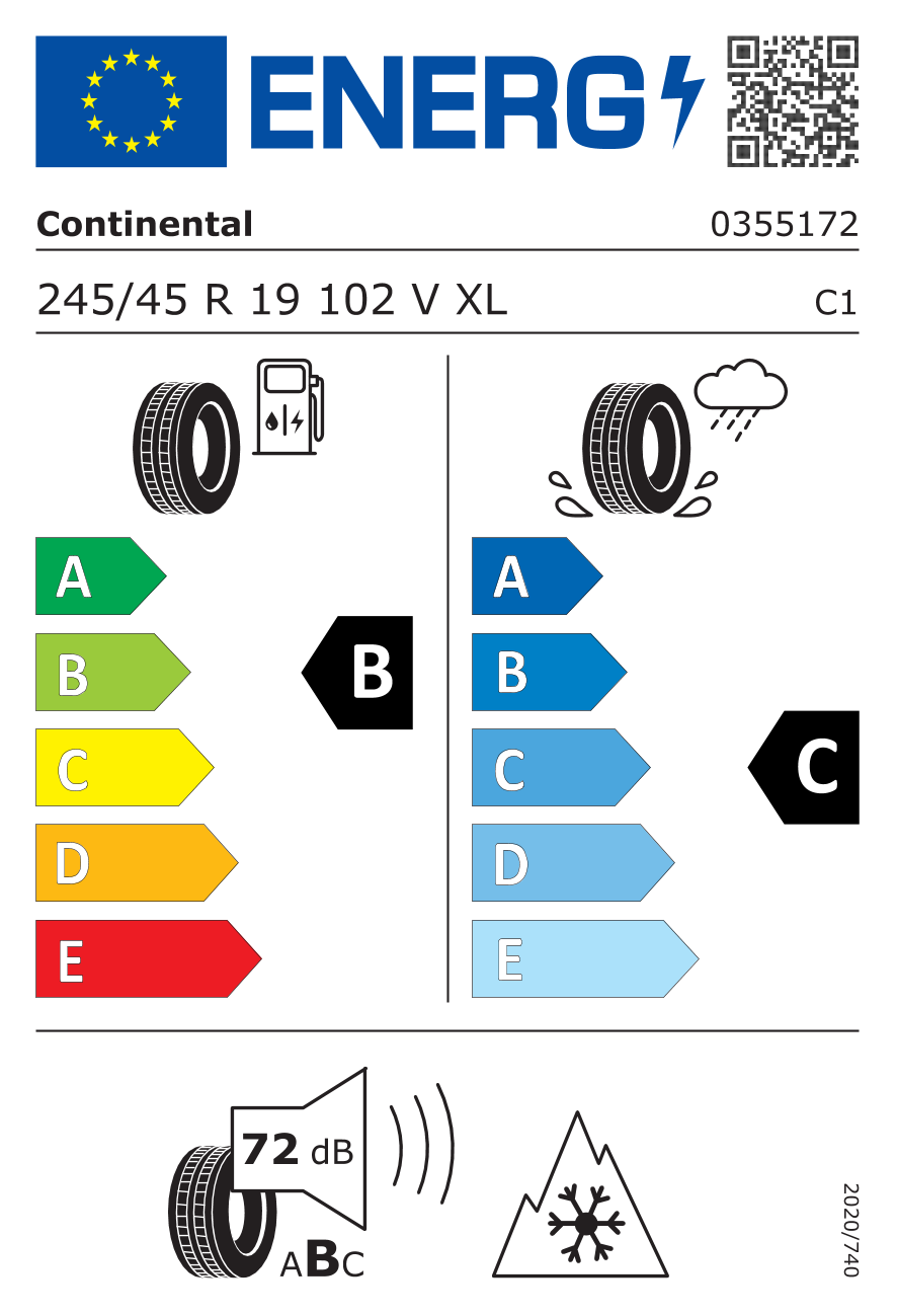 CONTINENTAL Z245/45 R19 CONTIWINTERCONTACT TS 830 P 102V FR XL - obrazek 3