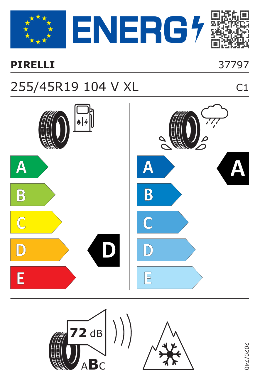 PIRELLI Z255/45 R19 PZERO WINTER 104V XL MO1  RG - obrazek 3