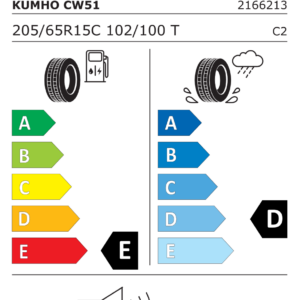 KUMHO Z205/65 R15C WINTER PORTRAN CW51 102/100T - obrazek 3